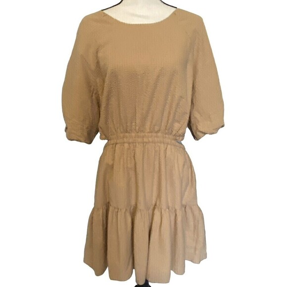 Madewell Dresses & Skirts - Madewell Dress Womens Size XXL Seersucker Puff-Sleeve Cutout Lined Mini NEW